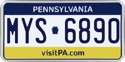 PA license plate MYS6890