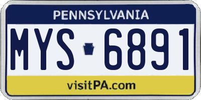 PA license plate MYS6891