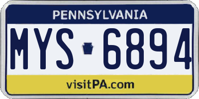 PA license plate MYS6894