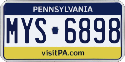 PA license plate MYS6898