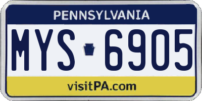 PA license plate MYS6905
