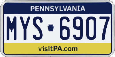 PA license plate MYS6907