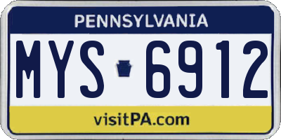 PA license plate MYS6912
