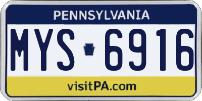 PA license plate MYS6916