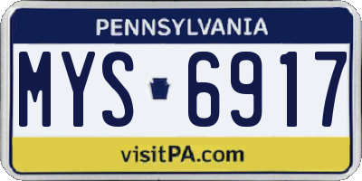 PA license plate MYS6917