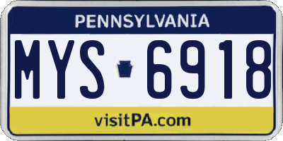 PA license plate MYS6918