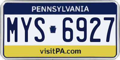 PA license plate MYS6927