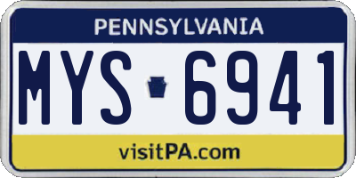 PA license plate MYS6941