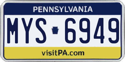 PA license plate MYS6949