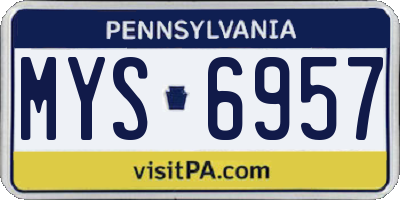 PA license plate MYS6957