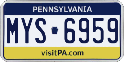 PA license plate MYS6959