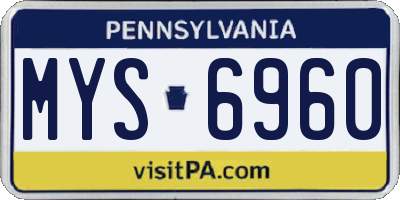 PA license plate MYS6960
