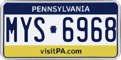 PA license plate MYS6968