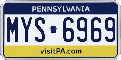 PA license plate MYS6969