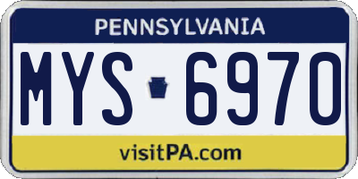PA license plate MYS6970