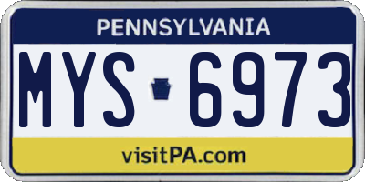 PA license plate MYS6973