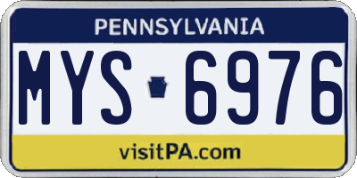 PA license plate MYS6976