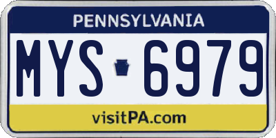 PA license plate MYS6979