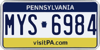 PA license plate MYS6984