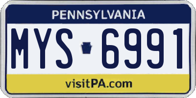PA license plate MYS6991