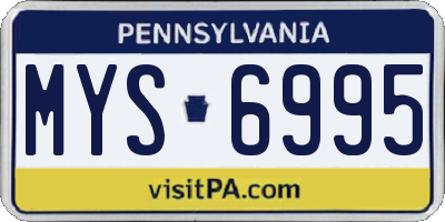PA license plate MYS6995