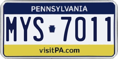 PA license plate MYS7011