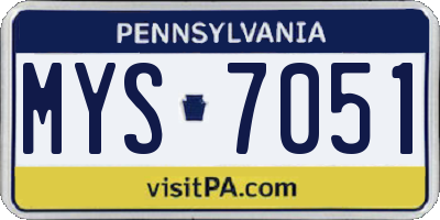 PA license plate MYS7051