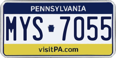 PA license plate MYS7055