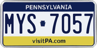 PA license plate MYS7057