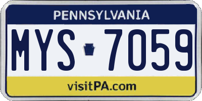 PA license plate MYS7059
