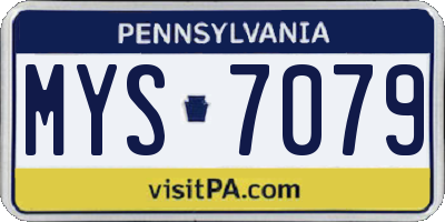 PA license plate MYS7079
