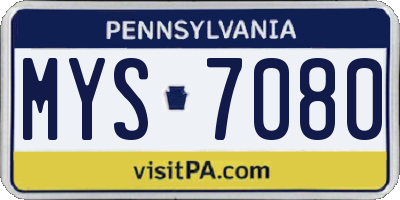 PA license plate MYS7080