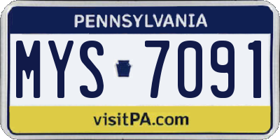 PA license plate MYS7091