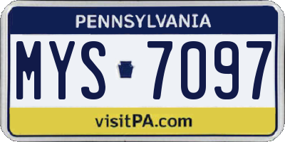 PA license plate MYS7097