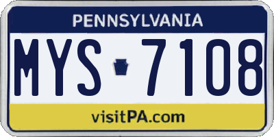 PA license plate MYS7108