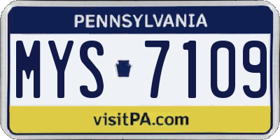 PA license plate MYS7109