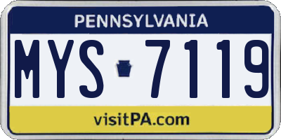 PA license plate MYS7119