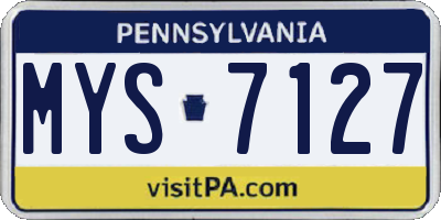 PA license plate MYS7127