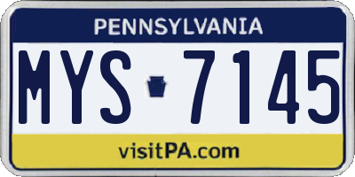 PA license plate MYS7145