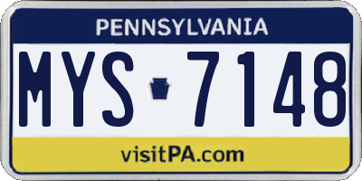 PA license plate MYS7148