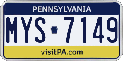 PA license plate MYS7149