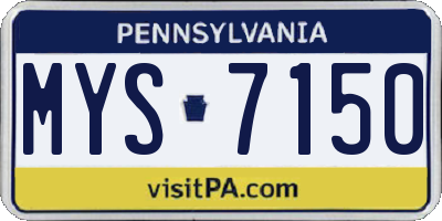 PA license plate MYS7150