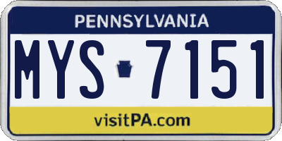 PA license plate MYS7151