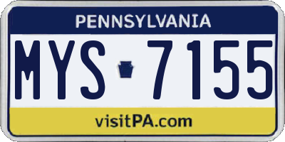 PA license plate MYS7155