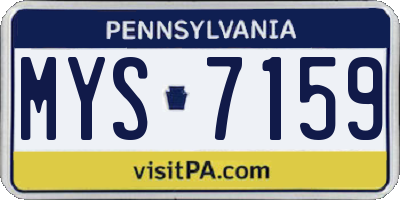 PA license plate MYS7159