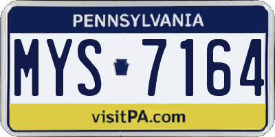 PA license plate MYS7164