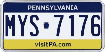 PA license plate MYS7176