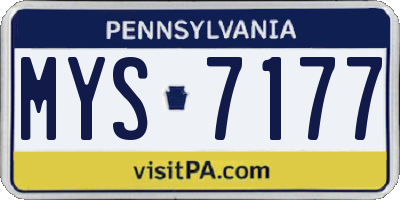 PA license plate MYS7177