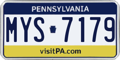 PA license plate MYS7179