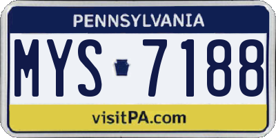 PA license plate MYS7188